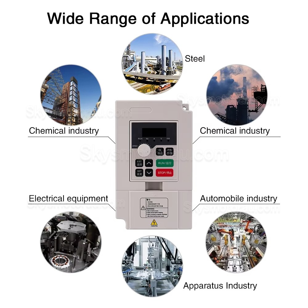 3KW VFD Spindle Kit GDZ80X73-3 + H100-3.7 Indc. Air Cooled Spindle Motor + Variable Frequency Drive + 13Pcs ER20 Collet